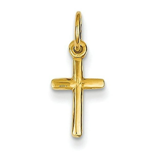 14K Yellow Gold Mini Latin Cross Charm Pendant 14K Yellow Gold Mini Latin Cross Charm Pendant